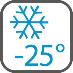 Garantierter Betrieb bis zu -25 °C