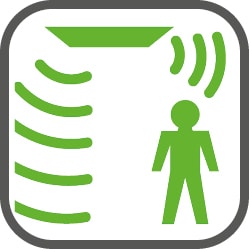 Sensor zur Bewegungserkennung in 2 Bereichen (Klasse 35, 42, 50)