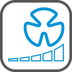 Ventilatordrehzahlstufen (5 Stufen)